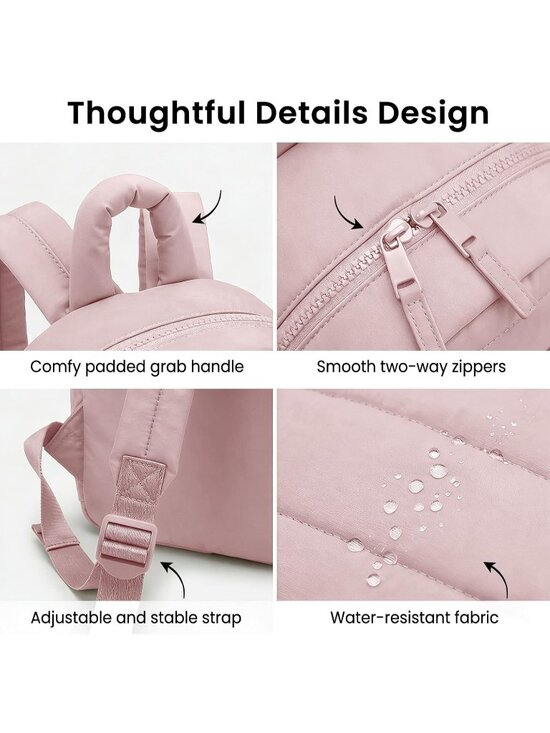 Women\'s 03-pink Lightweight Adjustable Straps Large Capacity Bookbag main image 4